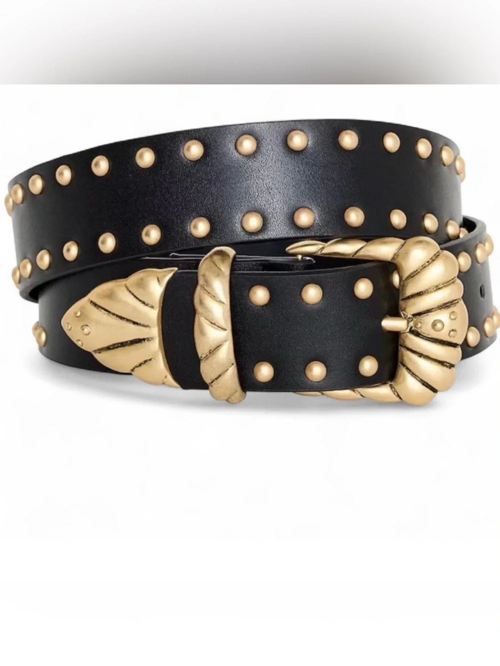 good american belt gold studded western belt